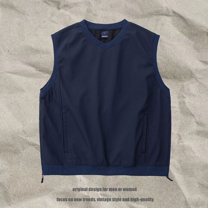 Crewneck Tank Top for Men Functional Oversized Retro Sports Vest