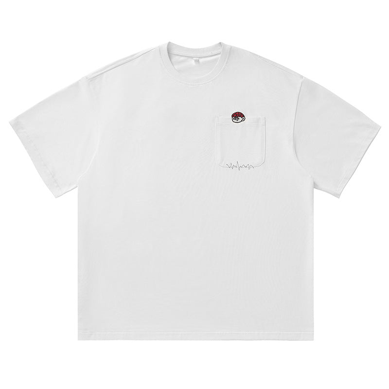 Embroidered short sleeved T-shirt for men